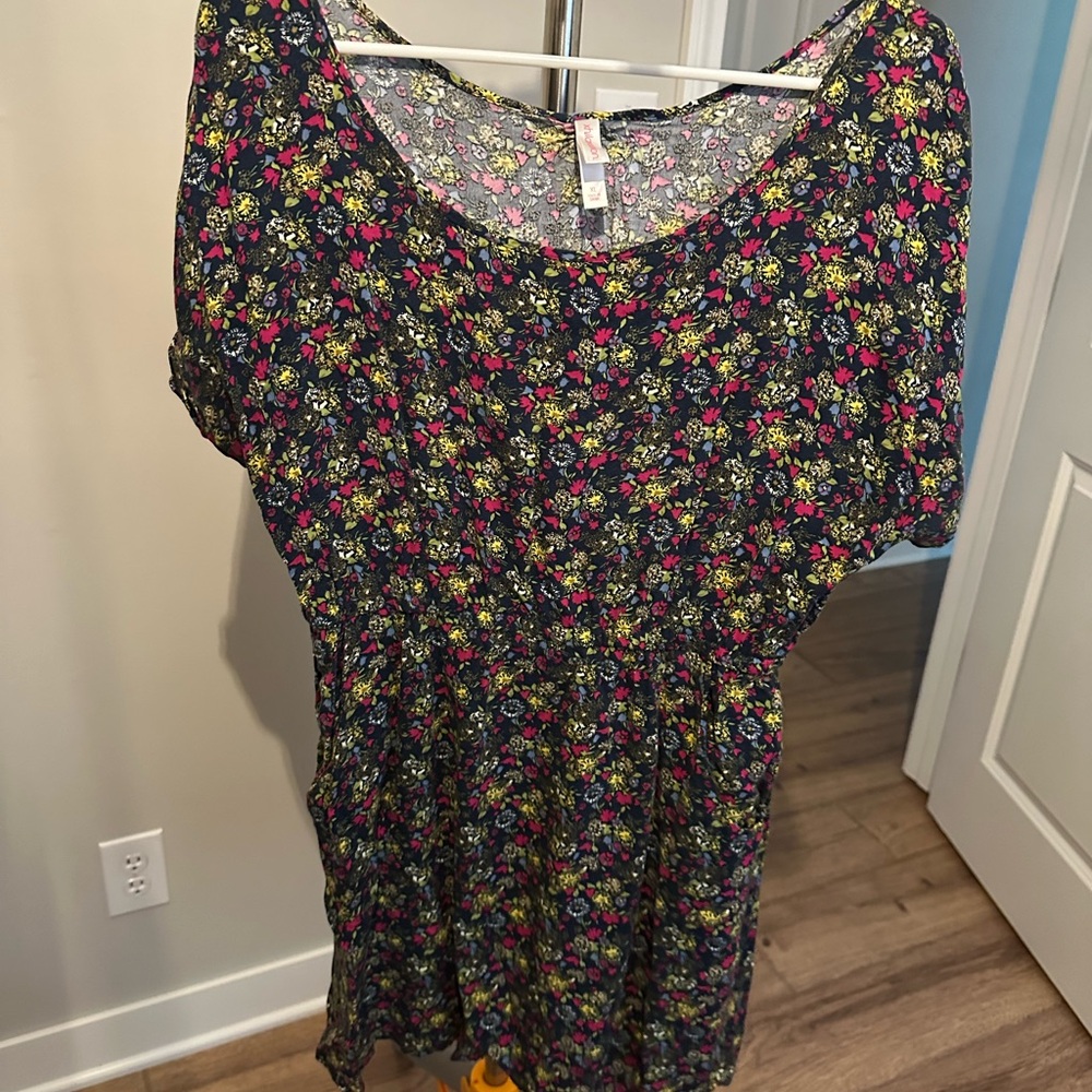 Xhilaration Floral Dress - Black, Pink, Yellow